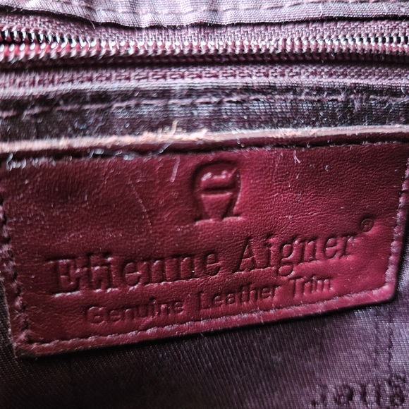Vintage Etienne Aigner Shoulder Bag Jute & Leather Bag/ Clutch - Picture 10 of 15